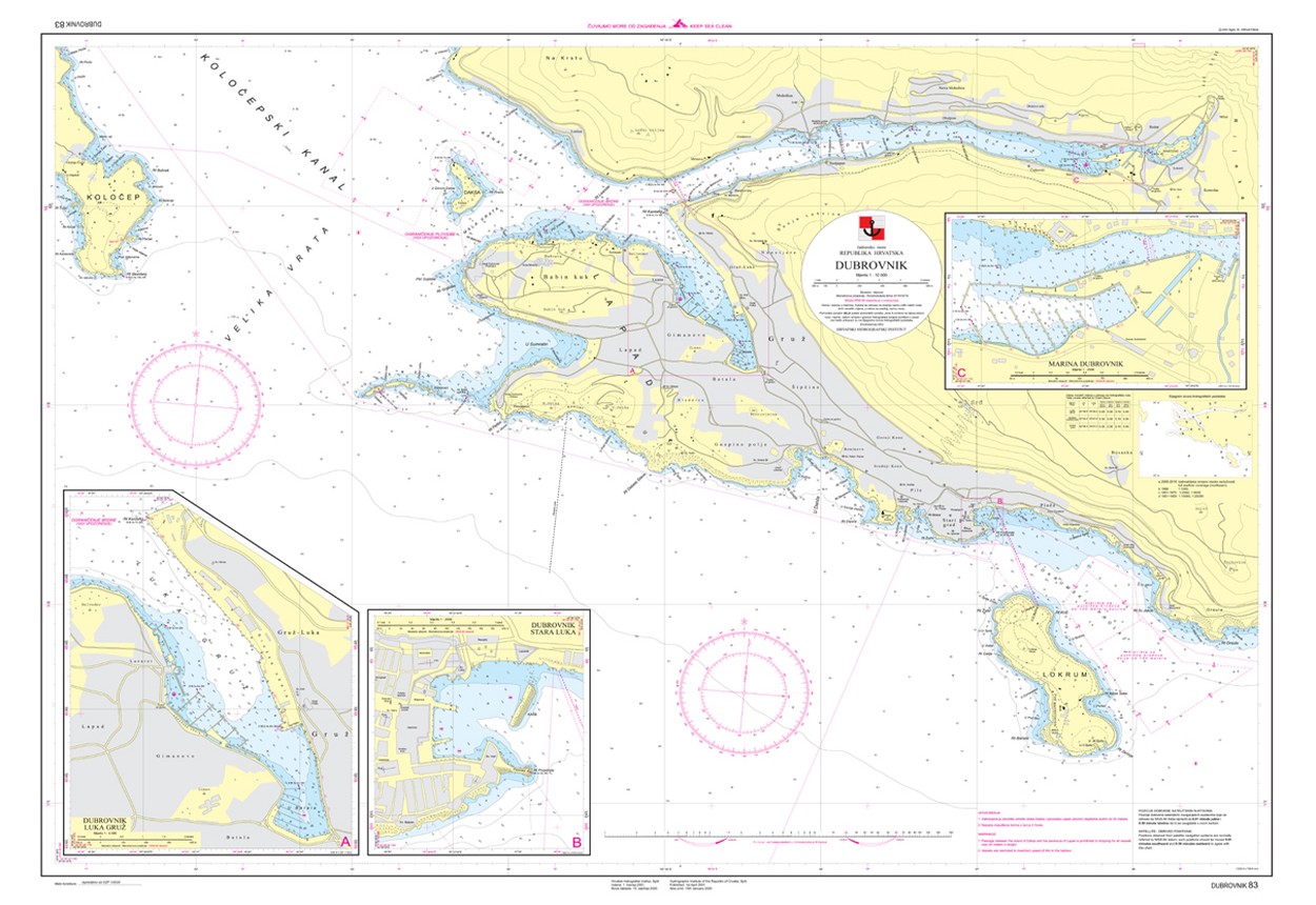 pomorska karta dubrovnik Pomorska Karta 83 Dubrovnik pomorska karta dubrovnik